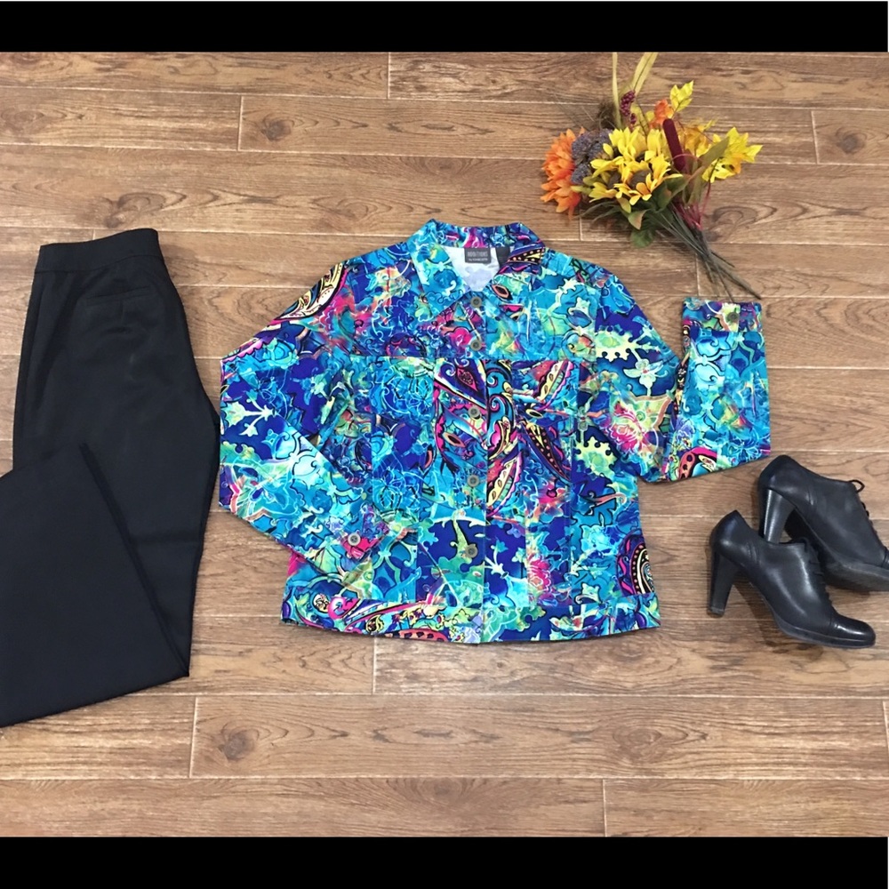 ✨Additions by Chico’s Multicolored Cotton Jacket✨